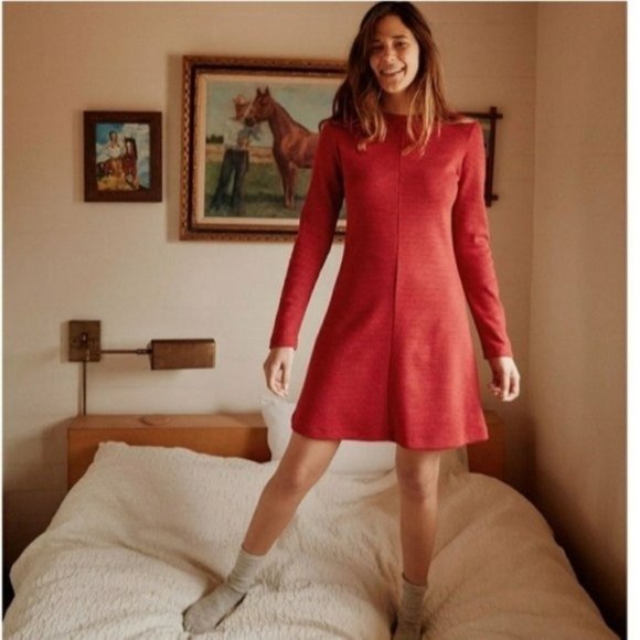 Christy Dawn red dead stock uncalled recycled fabric the Abbey sweater dress - Picture 2 of 14